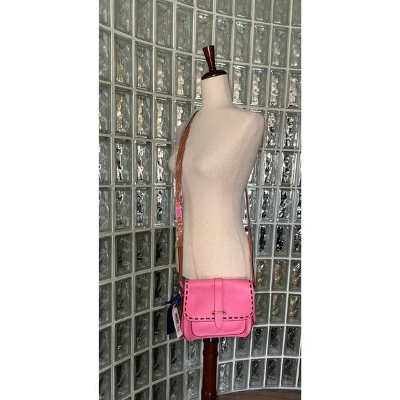 Dooney & Bourke Florentine Leather Binocular Bag baby pink crossbody purse - Picture 1 of 12